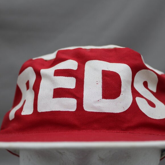 Cincinnati Reds Hat (VTG) - All Over Print by Midway - Adult Stretch Fit - Picture 2 of 10